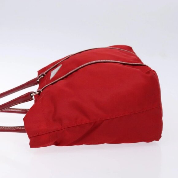 PRADA Tote Bag Nylon Red Silver Auth 138844 - Picture 5 of 16